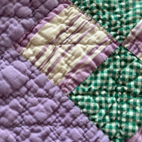 Handmade Toddler Hooded Jacket Made from Vintage Quilts 4T Multi Layla Purple - Picture 7 of 9